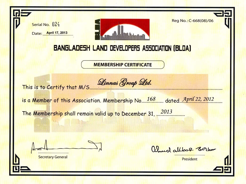 Certificate of BLDA